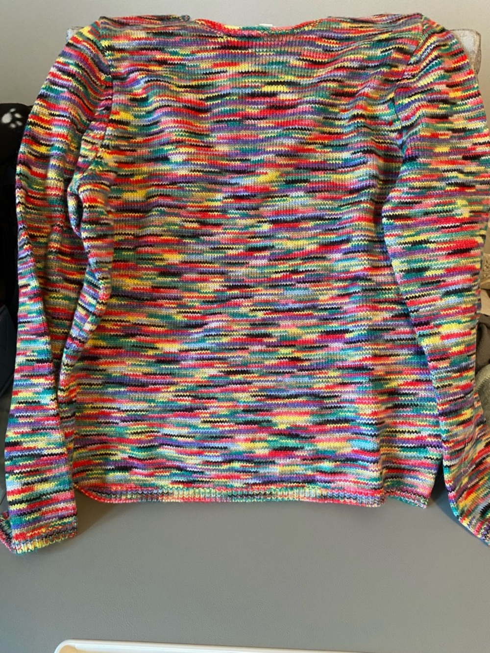 Multicolor Women’s Knit Sweater - Vibrant Striped Blend